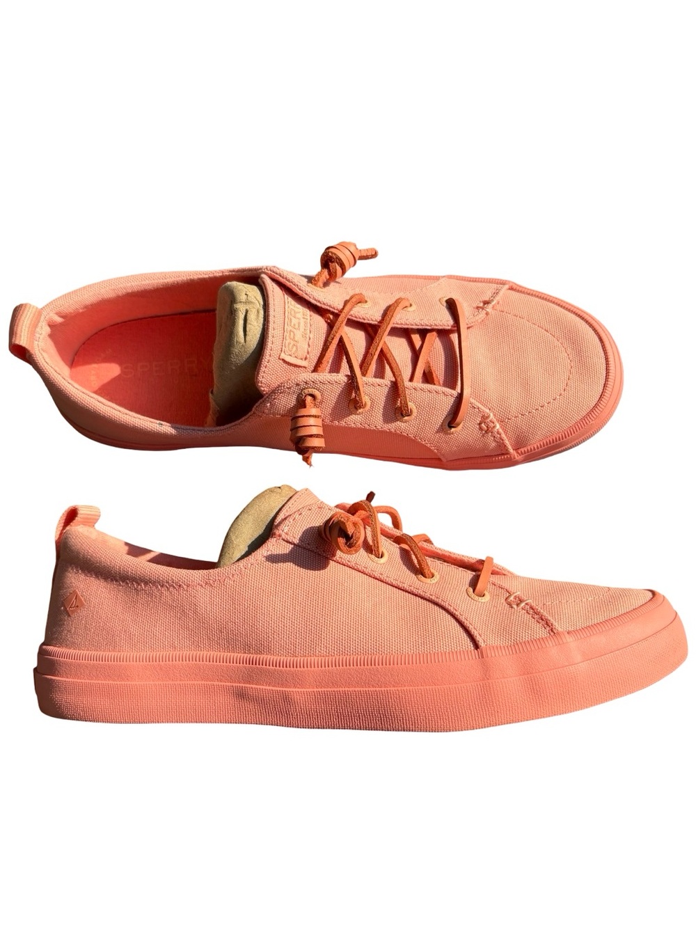 Sperry Crest Vibe Canvas Slide Sneakers – Coral Pink – Women’s 8.5